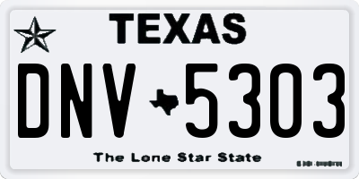 TX license plate DNV5303