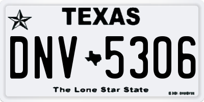 TX license plate DNV5306