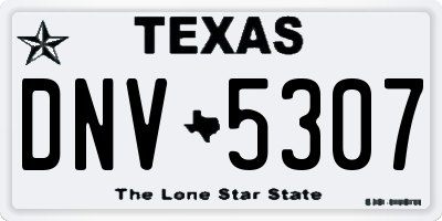 TX license plate DNV5307