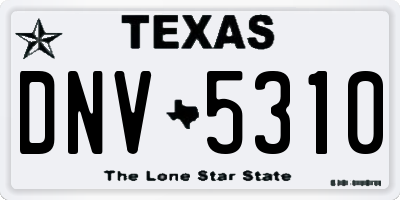 TX license plate DNV5310