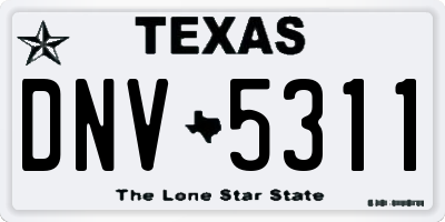 TX license plate DNV5311
