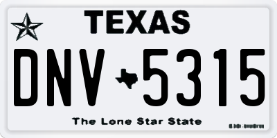 TX license plate DNV5315
