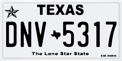 TX license plate DNV5317