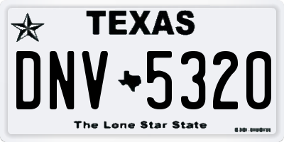 TX license plate DNV5320