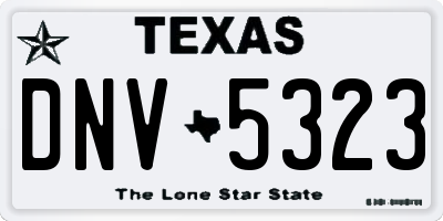 TX license plate DNV5323