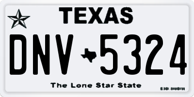 TX license plate DNV5324