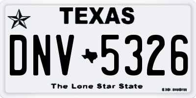 TX license plate DNV5326