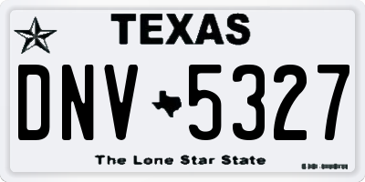 TX license plate DNV5327
