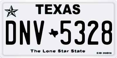 TX license plate DNV5328