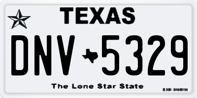 TX license plate DNV5329
