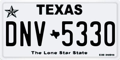 TX license plate DNV5330