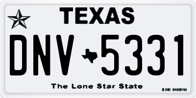 TX license plate DNV5331