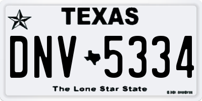 TX license plate DNV5334