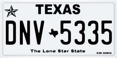 TX license plate DNV5335
