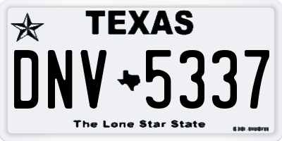 TX license plate DNV5337