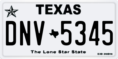 TX license plate DNV5345