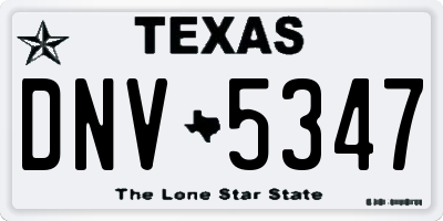 TX license plate DNV5347