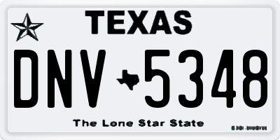 TX license plate DNV5348