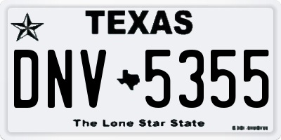 TX license plate DNV5355