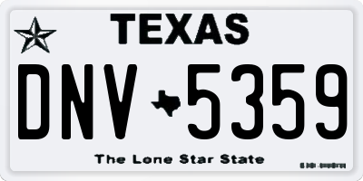 TX license plate DNV5359