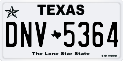 TX license plate DNV5364