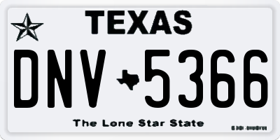 TX license plate DNV5366