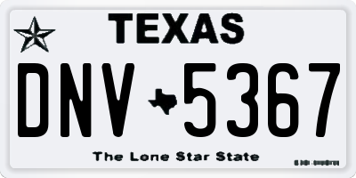 TX license plate DNV5367