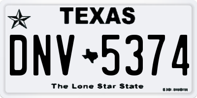 TX license plate DNV5374