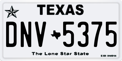 TX license plate DNV5375