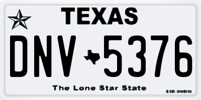 TX license plate DNV5376