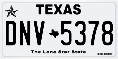 TX license plate DNV5378