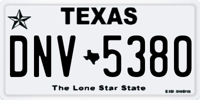 TX license plate DNV5380