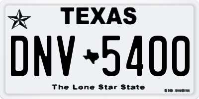 TX license plate DNV5400