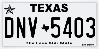 TX license plate DNV5403