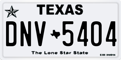 TX license plate DNV5404