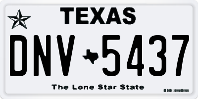 TX license plate DNV5437