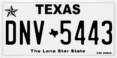 TX license plate DNV5443
