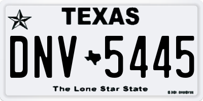 TX license plate DNV5445