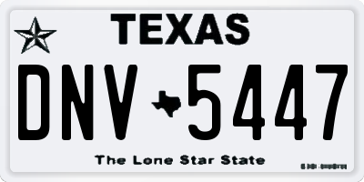 TX license plate DNV5447