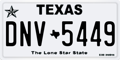 TX license plate DNV5449