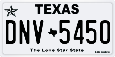 TX license plate DNV5450
