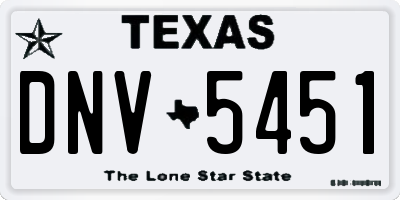 TX license plate DNV5451