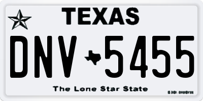 TX license plate DNV5455