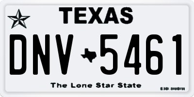 TX license plate DNV5461