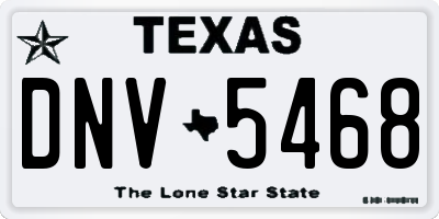 TX license plate DNV5468