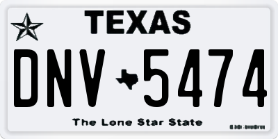 TX license plate DNV5474