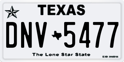 TX license plate DNV5477