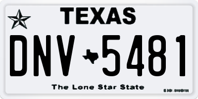 TX license plate DNV5481