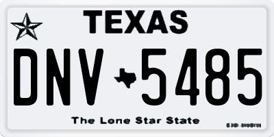 TX license plate DNV5485