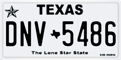 TX license plate DNV5486